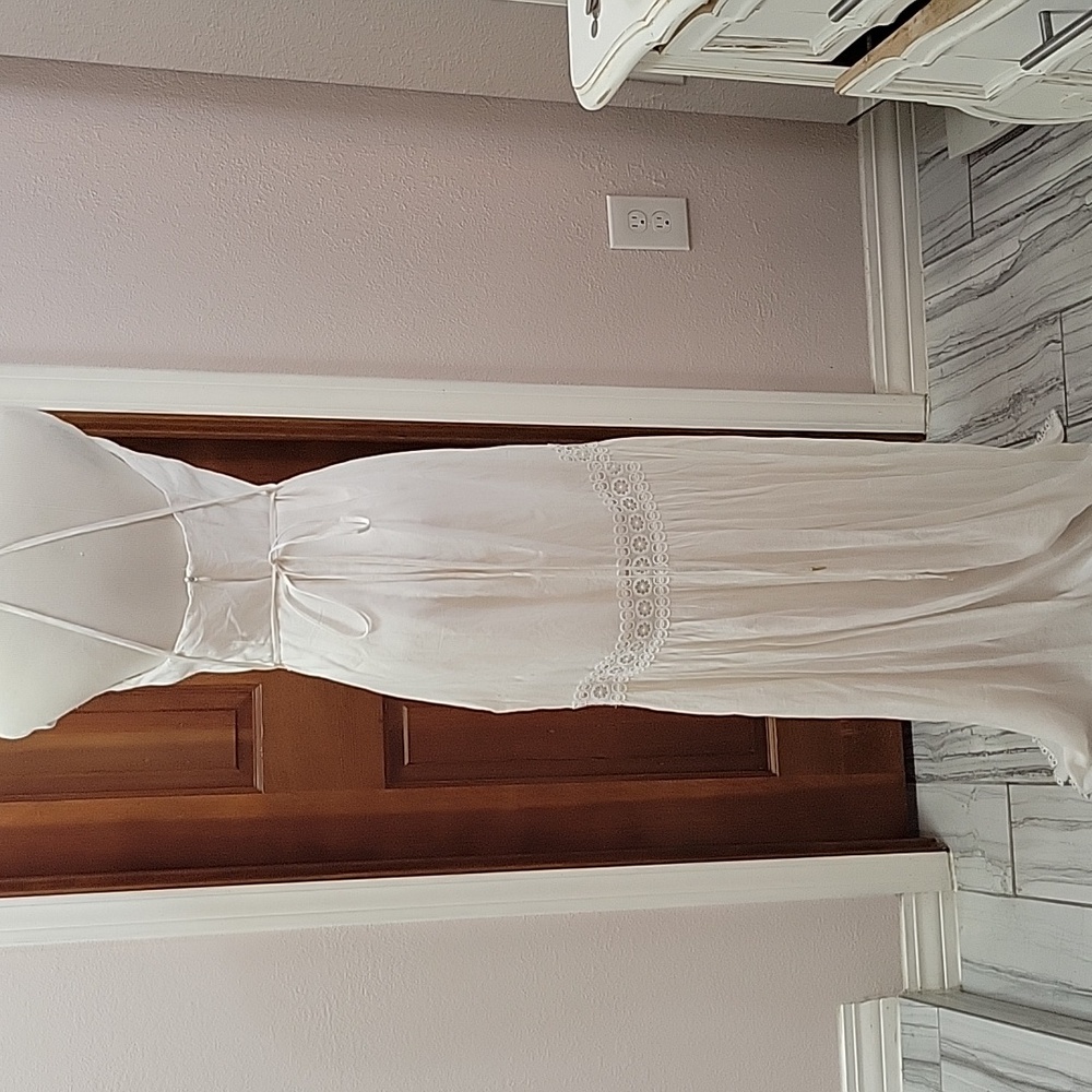 Studio F Ivory Lace Maxi Dress Viscose And Linen - Picture 6 of 9